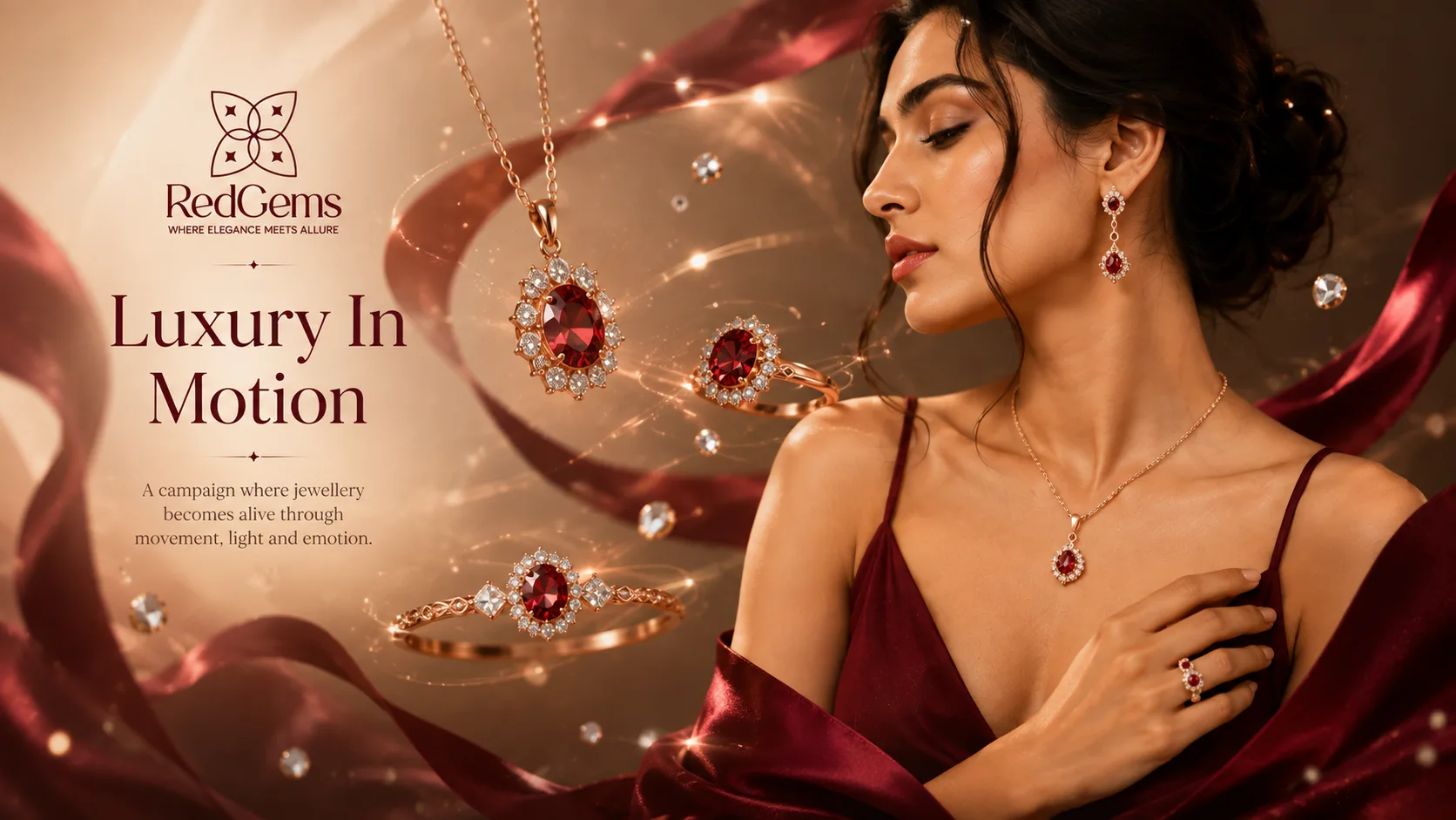 Red Gems — Logo and Branding packaging & visual design mockup 9 by Raghav Chopra